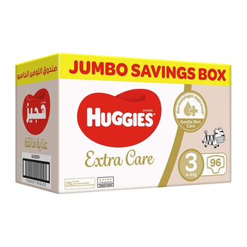هجيز حفاضات مقاس 3 اكسترا كير 96قطعة
