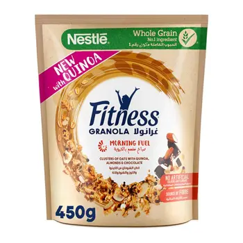 نستلة فيتنس غرانولا قطع الشوفان مع الكينوا واللوز والشوكولاتة 450جرام