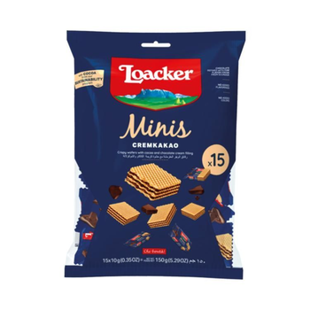 Loacker Minis Cremkakao Crispy Wafers 15x10g
