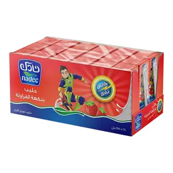 نادك حليب فراولة طويل الأجل 18×185مل