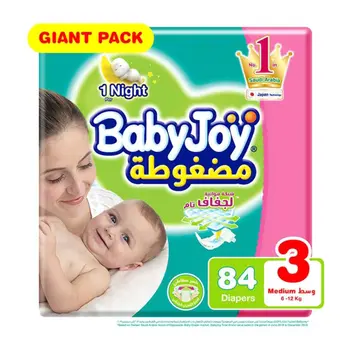 بيبي جوي حفائض العملاق مقاس 3 وسط 84قطعة