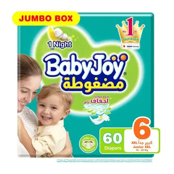 بيبي جوي حفاظات  جامبو مقاس 6 كبير جدا  60قطعة