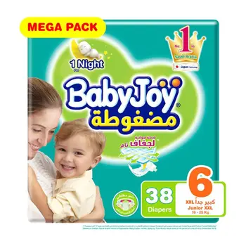 بيبي جوي حفاضات ميجا مقاس 6 كبير جدا 38قطعة