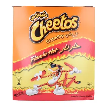 Cheetos Flamin' Hot Crunchy Snacks 12x25g