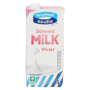 Saudia Skimmed Milk 0% Fat 1L