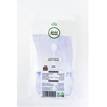 Panda Transparent Plastic Spoons 30 Pieces