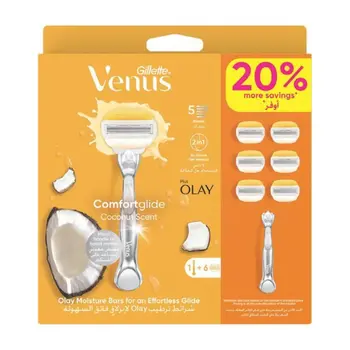 Gillette Venus Comfortglide Coconut Razor 1 Handle + 6 Blades