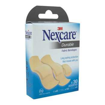 3M Nexcare Durable Fabric Bandage 30 Assorted Sizes