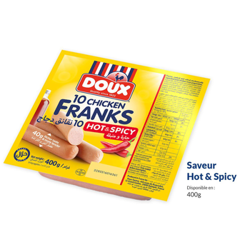 Doux Hot & Spicy Chicken Franks 400g