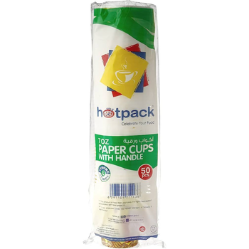 Hotpack Paper Cups with Handle 7oz 50 Pack