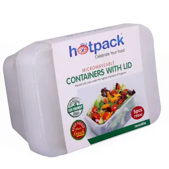 Hotpack Microwavable Reusable Containers 5x750ml