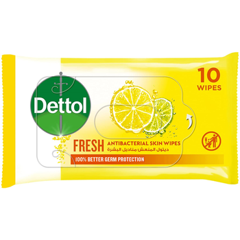 Dettol Refreshing Antibacterial Skin Wipes 10 Pieces
