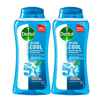 Dettol Instant Cool Antibacterial Body Wash Shower Gel 2×250Ml