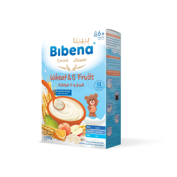 Bibena Baby Cereal Milk with Wheat & Fruits 250g