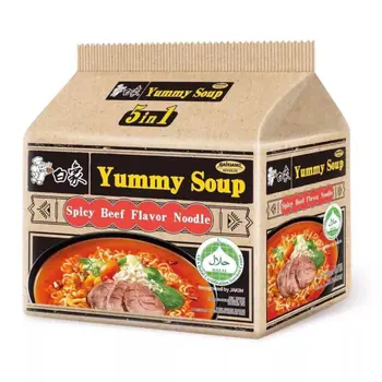 Baixiang Yummy Soup Spicy Beef Noodles 5x107g