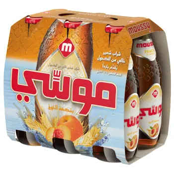 Moussy Peach Non-Alcoholic Malt Beer 6x330ml