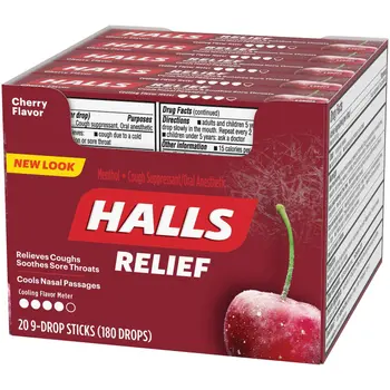 Halls Cherry Cough Drops 20x22.4g