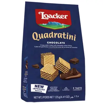 Loacker Quadratini Chocolate Wafer Cubes 125g