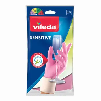 Vileda Sensitive Pink Gloves Size S