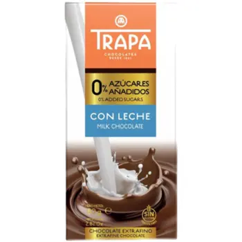 Trapa 0% Added Sugars Milk Chocolate 80g