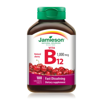 Jamieson Vita B12 Natural Cherry Tablets 1000 mcg