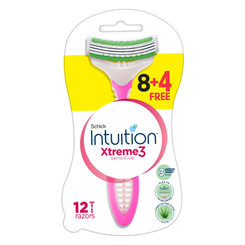 Schick Intuition Xtreme 3 Sensitive Razors 12 Pieces