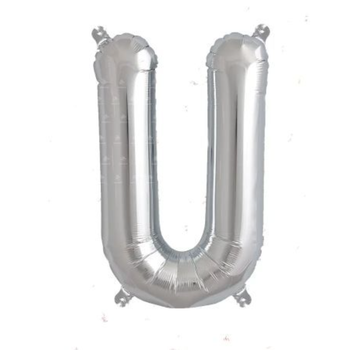 Silver Letter U Balloon 40 Inch