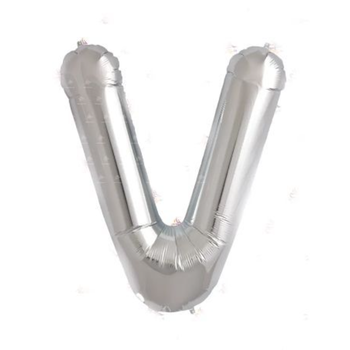 Silver Letter Balloons V Large Size 40