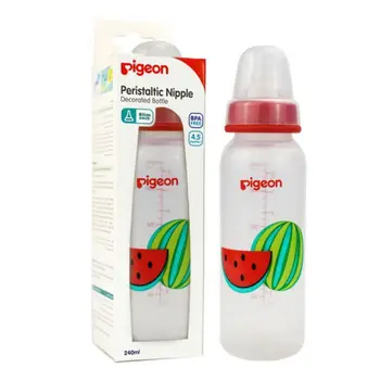 Pigeon Fruit Decorated Slim Neck Bottle 240ml