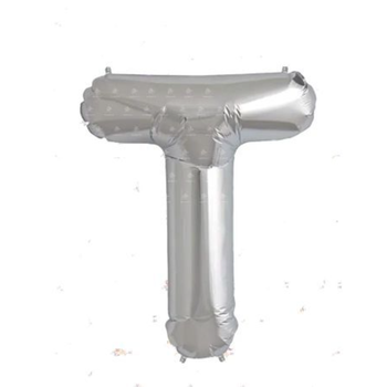 Silver Letter T Balloon 40-Inch