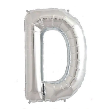 Silver Letter D Balloon 40 Inch