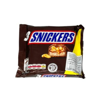 سنيكرز - ألواح شوكولاتة محشوة بالكراميل والفول السوداني 3×41جرام