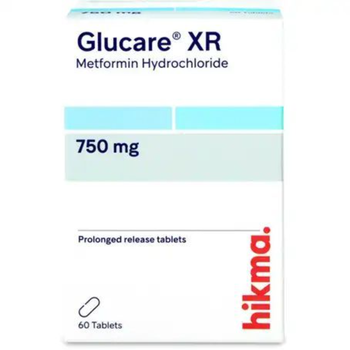 Hikma Glucare Metformin Hydrochloride Tablets 60 Count