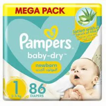 Pampers Baby-Dry Newborn Diapers 86 Pieces