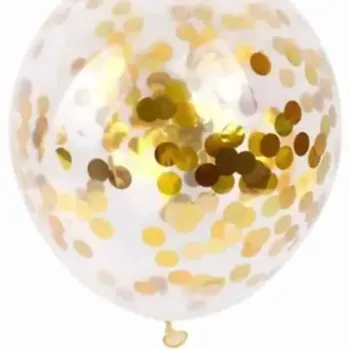 Transparent Balloons with Gold Confetti