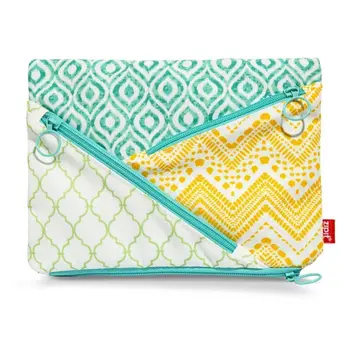 زيبيت مقلمة قماش كبيرة أخضر وأبيض 1قطعة