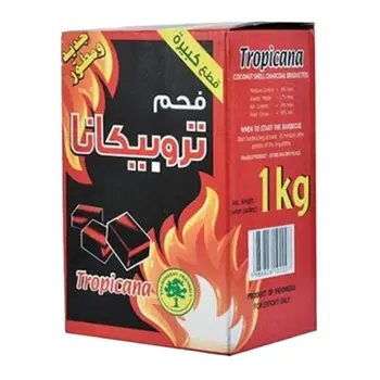 تروبيكانا فحم قطع كبيرة نقية من قشرة جوز الهند 1كيلو