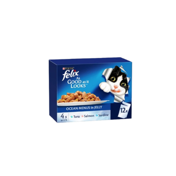 بورينا فليكس كرتون طعام رطب للقطط نكهات السمك في جيلي 12×85جرام