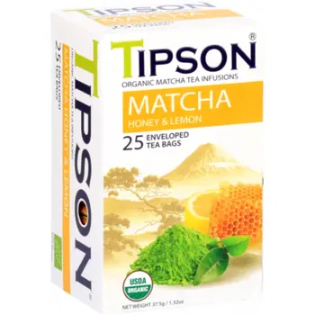 Tipson Organic Honey & Lemon Matcha Tea 25 Bags