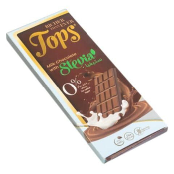 توبس لوح شوكولاتة بالحليب بدون سكر مضاف، مع ستيفيا، 60جرام
