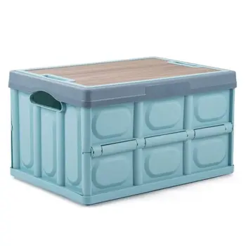 الرماية صندوق بغطاء خشبي أزرق 55لتر