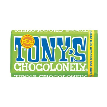 تونيز شوكولوني لوح شوكولاتة داكنة باللوز والملح البحري 180جرام