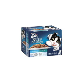 بورينا فليكس كرتون طعام رطب للقطط بنكهات السمك في جيلي12×85جرام