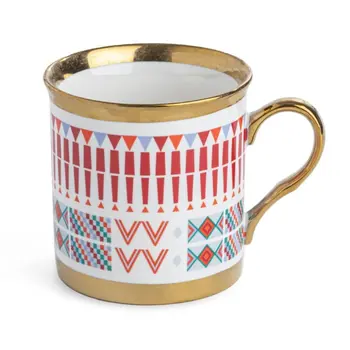 AlRimaya Multicolor Coffee Mug with Golden Edges