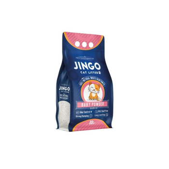 جينجو رمل للقطط برائحة بودرة الاطفال 10لتر