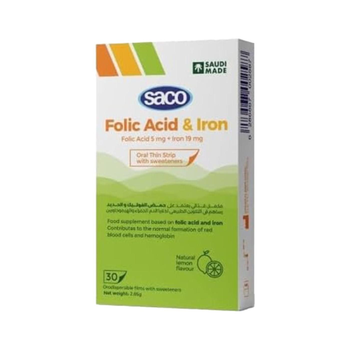 ساكو حمض الفوليك والحديد  30كبسولة
