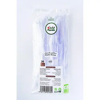 Panda Transparent Plastic Knives 30 Pieces