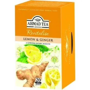 Ahmad Tea Revitalise Lemon Ginger Tea Bags 20 Count