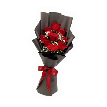 Classic Red Rose with Baby Breath