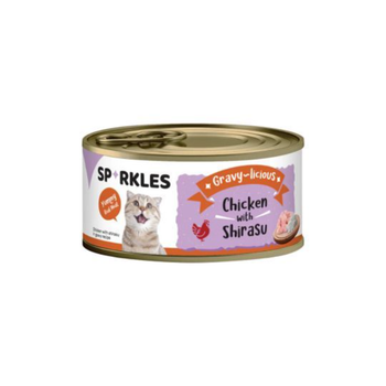 سباركليز طعام رطب للقطط بالدجاج والشيراسو بالمرق 80جرام